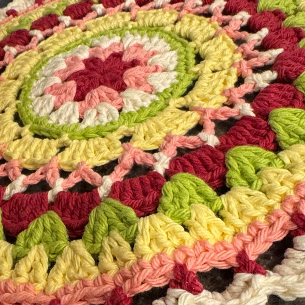 Handmade Crochet Mandala Doily Placemat Trivet - Picture 4 of 4